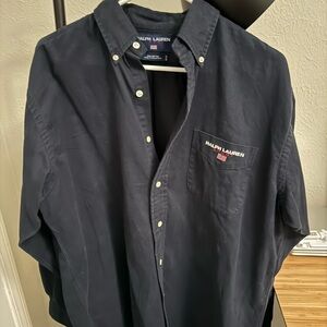 Ralph Lauren Men's Navy Button-Down Shirt